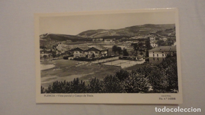 Cartoline: ANTIGUA POSTAL VISTA PARCIAL Y CAMPO DE TENIS.PLENCIA MANIPEL N&ordm; 14205
