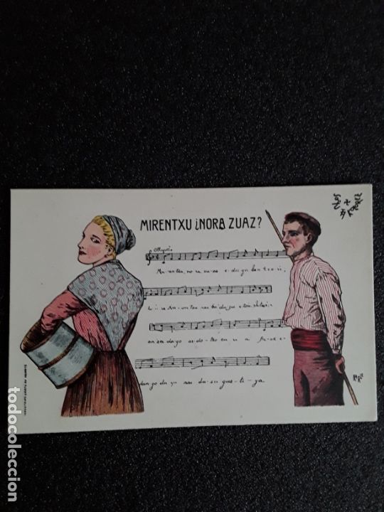 Postales: (Tema vasco) Postales en color con ilustraci&oacute;nes costumbristas y canci&oacute;nes.