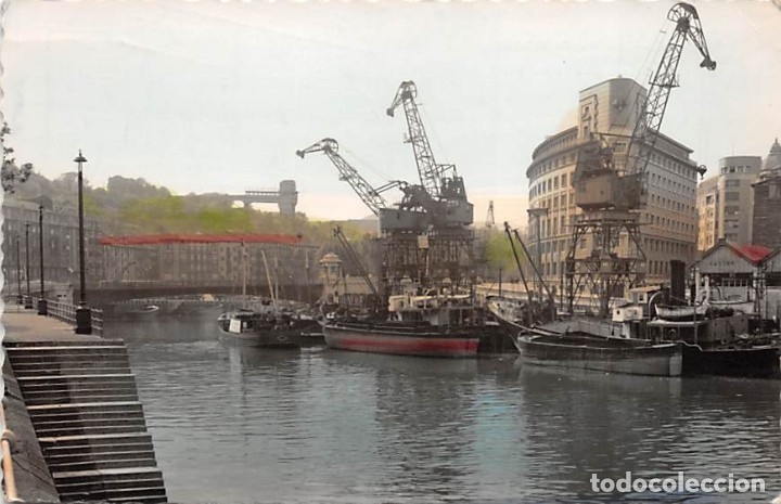 Postcards: BILBAO-POSTAL FOTOGR&Aacute;FICA-RIA Y PUENTE DEL GENERAL MOLA