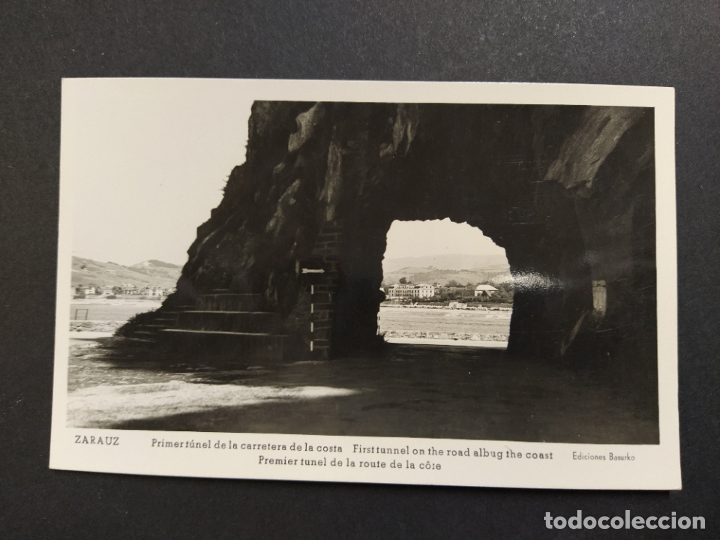 Cartes Postales: ZARAUTZ-ZARAUZ-PRIMER TUNEL CARRETERA DE LA COSTA-FOTOGRAFICA BASURKO-VER REVERSO-(63.826)
