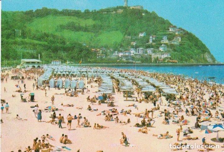 Postcards: SAN SEBASTIAN, VISTA GRAL PLAYA ONDARRETA &ndash; FOTOCOLOR GALARZA N&ordm; 42 &ndash; CIRCULADA 1964