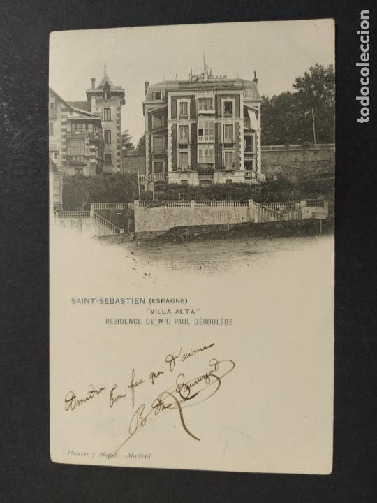 Postais: SAN SEBASTIAN-VILLA ALTA-CASA DE PAUL DEROULEDE-HAUSER Y MENET-REVERSO SIN DIVIDIR-POSTAL-(64.403)
