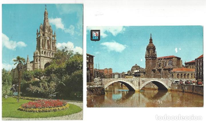 Postcards: LOTE DE 2 POSTALES- BILBAO.- BAS&Iacute;LICA NTRA. SRA. BEGO&Ntilde;A. PUENTE DE SAN ANT&Oacute;N. VIZCAYA