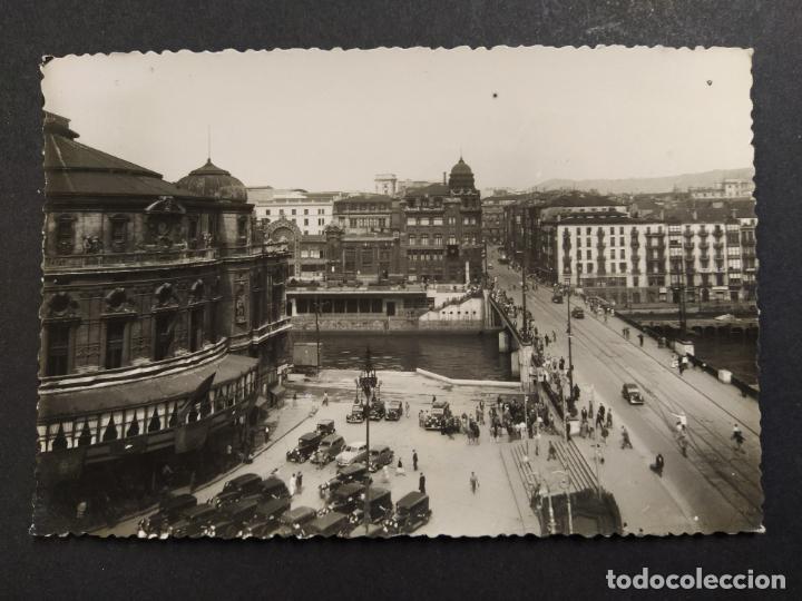 Postais: BILBAO-PUENTE DE LA VICTORIA-COCHES-POSTAL FOTOGRAFICA ANTIGUA-ARCHIVO ROISIN-(64.570)