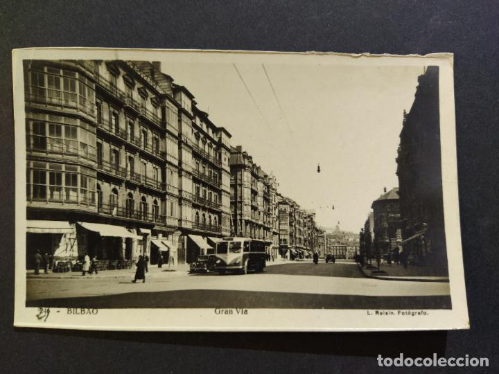 Postais: BILBAO-GRAN VIA-COCHE-AUTOBUS-POSTAL FOTOGRAFICA ROISIN-(64.722)