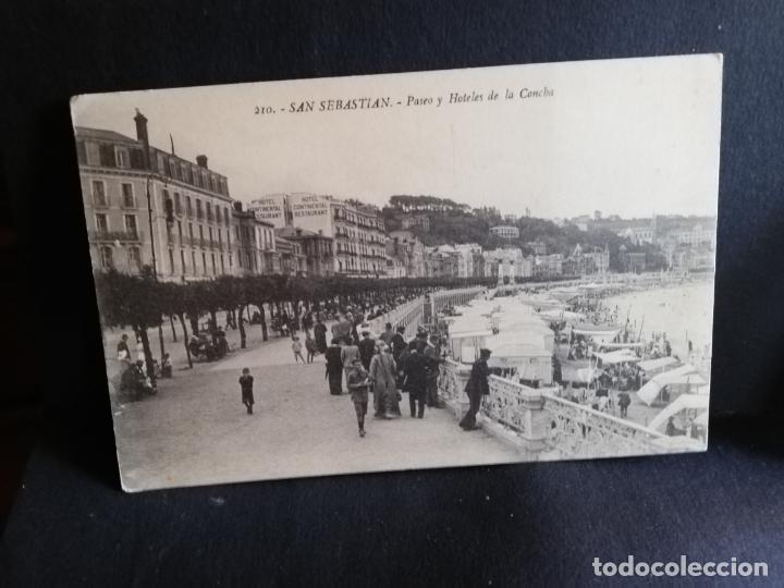Postcards: TARJETA POSTAL DE SAN SEBASTIAN. PASEO Y HOTELES DE LA CONCHA. EDICION G. GALARZA.
