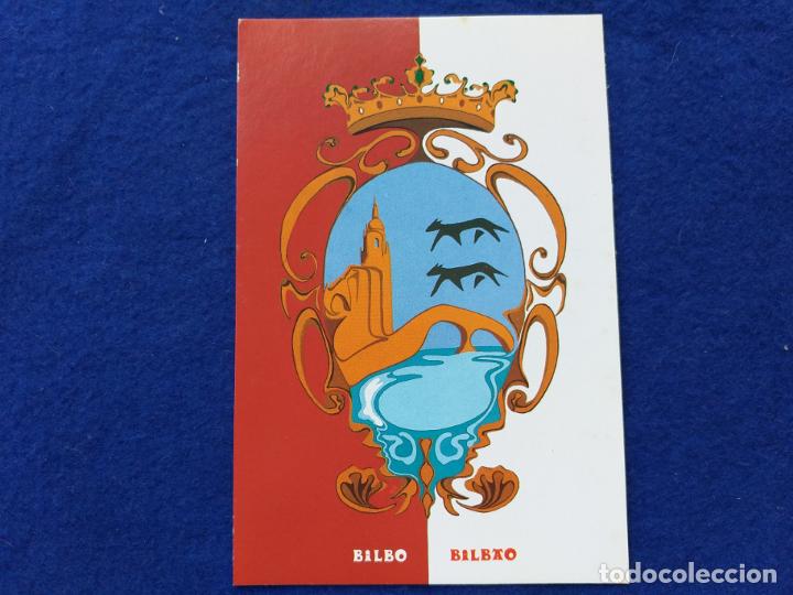 Postales: Postal del escudo representativo de la villa de Bilbao. Año 1990 - Foto 1 - 189497346