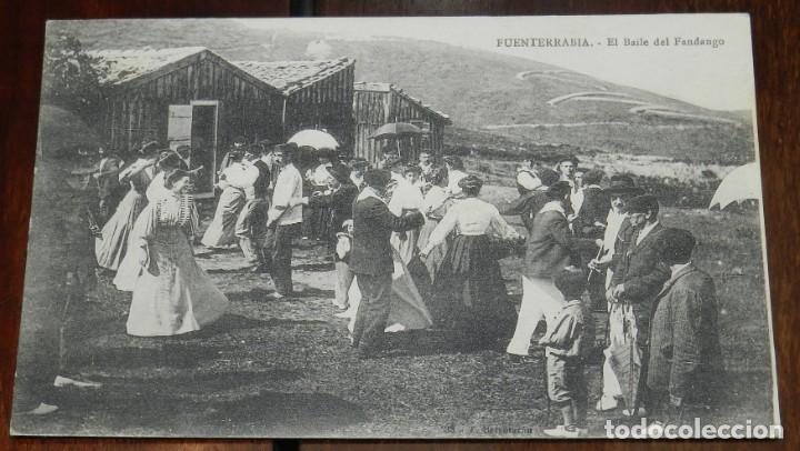 Cartoline: POSTAL DE FUENTERRABIA, GUIPUZCOA, EL BAILE DEL FANDANGO, ED. TIBURCIO BERROTARAN, NO CIRCULADA.