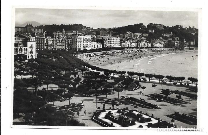 Postkarten: A100- SAN SEBASTIAN -ANTIGUA FOTO-POSTAL - PLAYA DE LA CONCHA  -SIN CIRCULAR