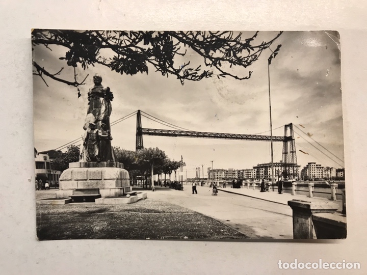 Postcards: PORTUGALETE (Vizcaya) Postal No.1003, Monumento a Victor Chavarri. Puente de Vizcaya (a.1964)