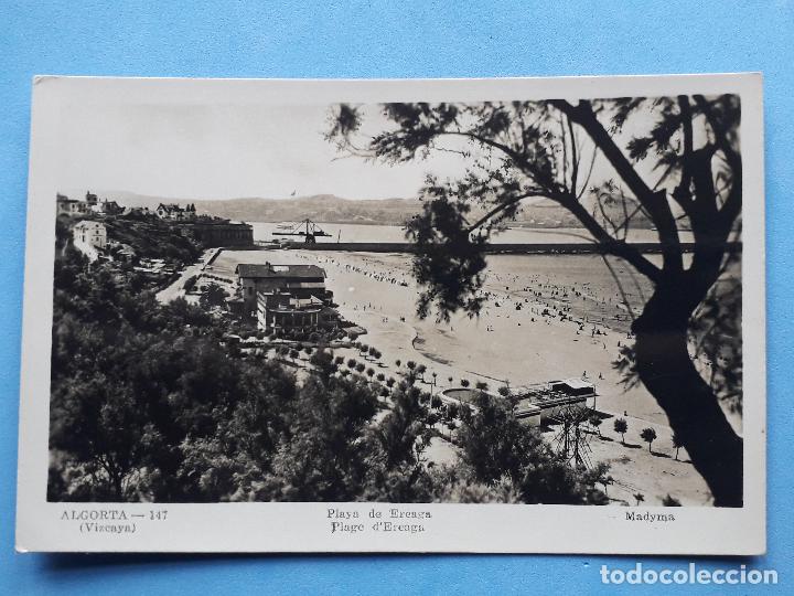 Postales: Algorta. Playa de Ereaga. - Foto 1