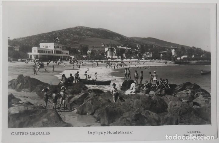 Postales: CASTRO URDIALES- PLAYA Y HOTEL MIRAMAR - Foto 1