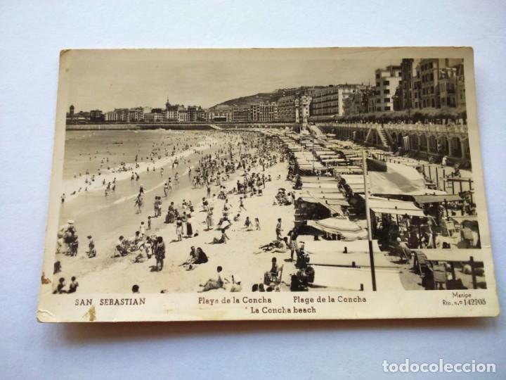 Postcards: POSTAL -- SAN SEBASTIAN - PLAYA DE LA CONCHA -- ESCRITA --