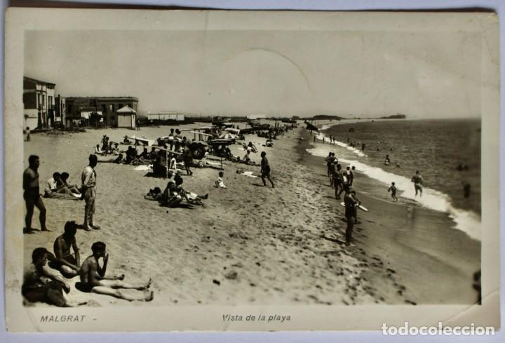 Postcards: POSTAL MALGRAT- VISTA DE LA PLAYA - CIRCULADA 1954