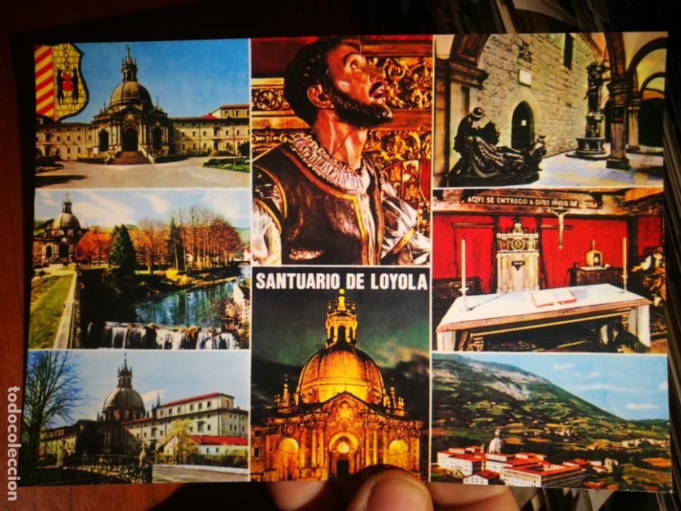 Cartoline: Postal Santuario de Loyola Fachada principal R&iacute;o Urola y Santuario N 21 ECHEZARRETA S/C