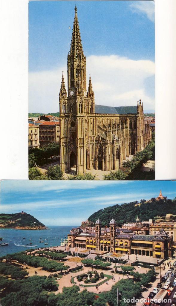Postkarten: S. SEBASTI&Aacute;N.- CATEDRAL Y AYUNTAMIENTO Y PARQUE ALDERDI-EDER.- SIN USAR.-