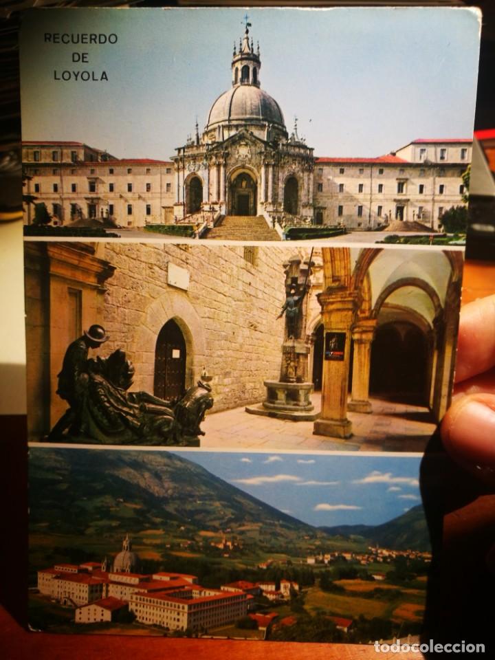 Postales: Postal Santuario de Loyola Fachada principal J ECHEZARRETA MANIPEL 1968 escrita esquinas pel&iacute;n tocad