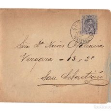 Postales: CARTERÍA, MATASELLOS.ZUMAYA.(SAN SEBASTIÁN).1913.. Lote 202856130
