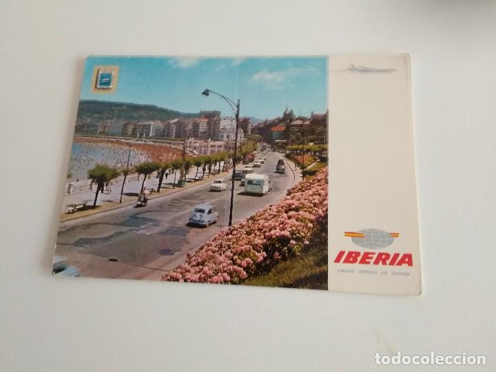 Cartoline: POSTAL SAN SEBASTIAN PASEO DE LA CONCHA / A&Ntilde;OS 60 IBERIA LINEAS AEREAS