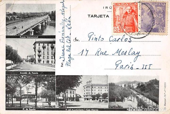 Cartoline: IR&Uacute;N.- PUENTE INTERNACIONAL./ AVENIDA DE FRANCIA/PL. DE ESPA&Ntilde;A/PASEO DE COL&Oacute;N