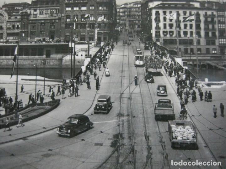 Postales: BILBAO-PLAZA DE ARRIAGA Y PUENTE DE LA VICTORIA-GARCIA GARRABELLA-20-POSTAL ANTIGUA-(72.034)