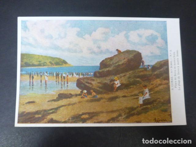 Postales: DEVA GUIPUZCOA LA PLAYA EN MAREA BAJA A. COMAS PINTOR POSTAL - Foto 1