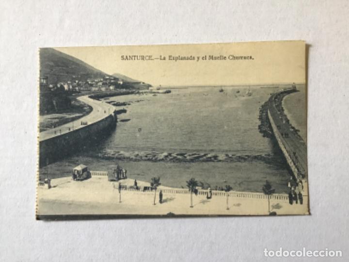 Postales: SANTURCE. LA EXPLANADA Y EL MUELLE CHURRUCA. (ED. G.L.). - Foto 1