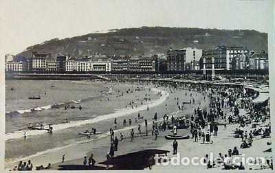 Postcards: ANTIGUA POSTAL SAN SEBASTIAN GRAN PLAYA DE BA&Ntilde;OS GUIPUZCOA PAIS VASCO CC3873