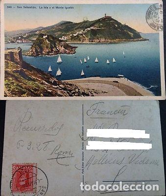 Postcards: ANTIGUA POSTAL ISLA SAN SEBASTIAN 1928 MONTE IGUELDO GUIPUZCOA POSTCARD CC3881
