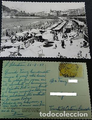 Postcards: ANTIGUA POSTAL SAN SEBASTIAN 1957 VISTA PARCIAL PLAYA GUIPUZCOA POSTCARD CC03547
