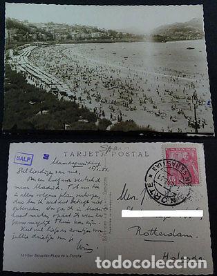 Postcards: ANTIGUA POSTAL SAN SEBASTIAN 1951 PLAYA DE LA CONCHA GUIPUZCOA POSTCARD CC03549