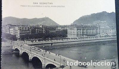 Postcards: ANTIGUA POSTAL SAN SEBASTIAN ZURRIOLA HOTEL MARIA CRISTINA HAUSER MENET CC03740