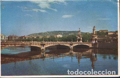 Postcards: POSTAL SAN SEBASTIAN PUENTE MARIA CRISTINA Y ESTACION NORTE POSTCARD CC01462