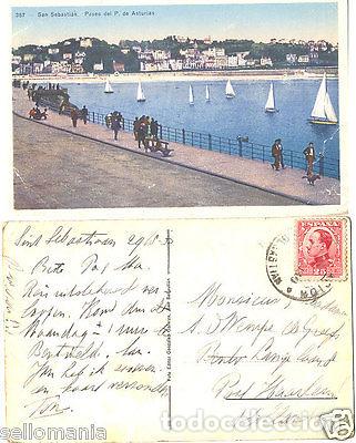 Postcards: ANTIGUA POSTAL SAN SEBASTIAN PASEO PRINCIPE ASTURIAS OLD POSTCARD CC00412