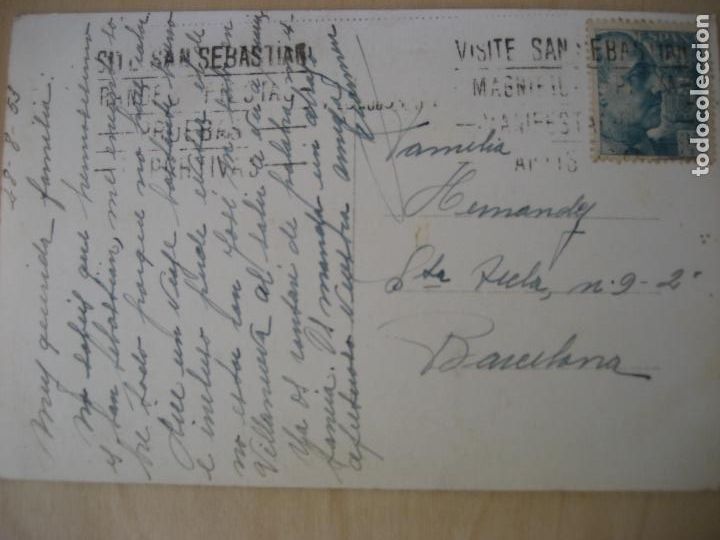 Postales: San Sebastian. Postal circulada 1953 - Foto 2