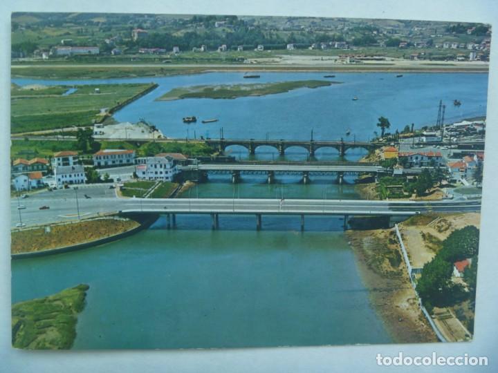 Postales: POSTAL DE IRUN : VISTA AEREA, PUENTES INTERNACIONALES . A&Ntilde;OS 60