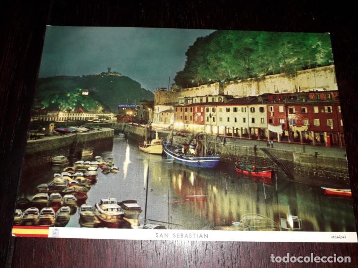 Cartes Postales: N&ordm; 40097 POSTAL SAN SEBASTIAN VISTA NOCTURNA DEL PUERTO