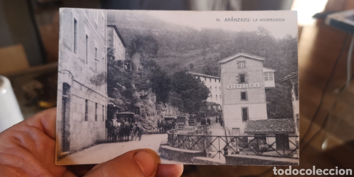 Postales: Antigua postal de Ar&aacute;nzazu la hospeder&iacute;a 1924