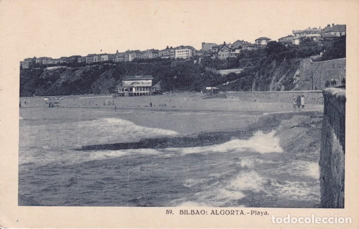 Postales: 59 Bilbao Algorta playa sin circular - Foto 1