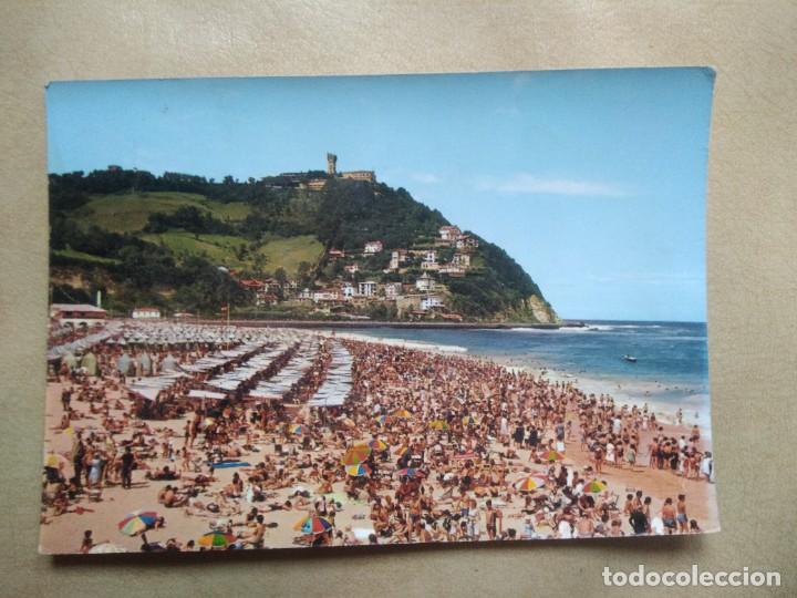 Cartes Postales: Postal san sebastian playa de ondarreta y monte igueldo