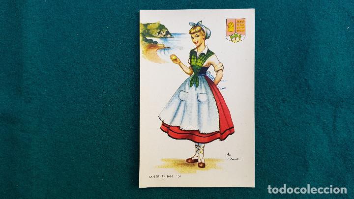 Postais: POSTAL TRAJE TIPICO REGIONAL SAN SEBASTIAN - DIBUJO DE ELSI YUMIER - GUMIER