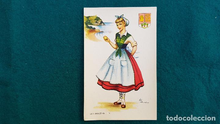 Postais: POSTAL TRAJE TIPICO REGIONAL SAN SEBASTIAN - DIBUJO DE ELSI YUMIER - GUMIER