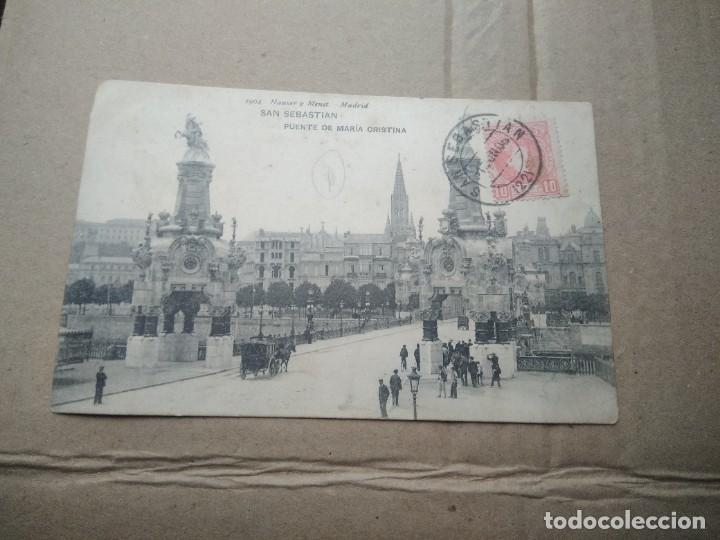 Postais: Antigua postal san sebastian ,puente de maria cristina