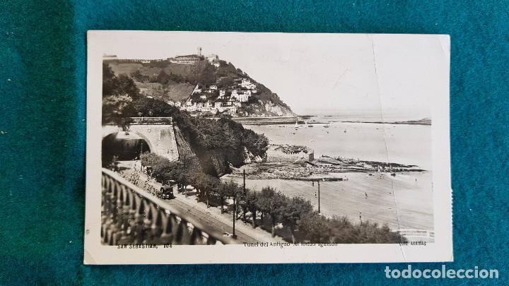Postais: POSTAL FOTOGRAFIA SAN SEBASTIAN (1949) TUNEL DEL ANTIGUO Y MONTE IGUELDO - FOTO LUIC ARRIBAS - RW
