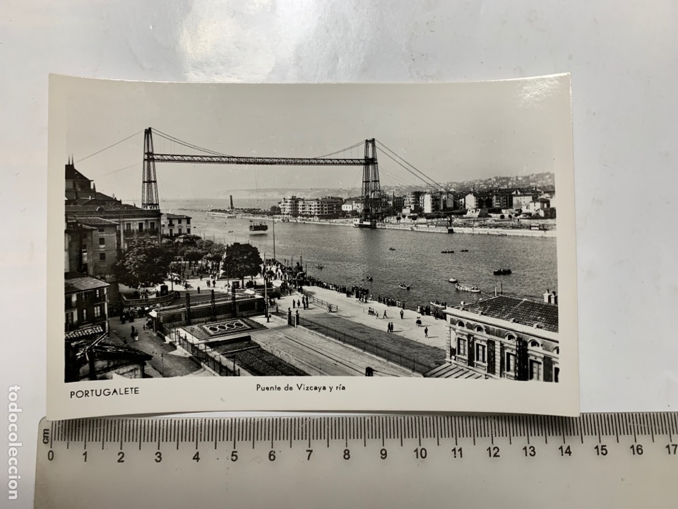 Cartes Postales: POSTAL. PORTUGALETE. PUENTE DE VIZCAYA Y R&Iacute;A. MANIPEL.