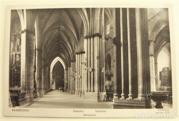 Postales: POSTAL DE PAMPLONA.-INTERIOR DE LA CATEDRAL - Foto 1
