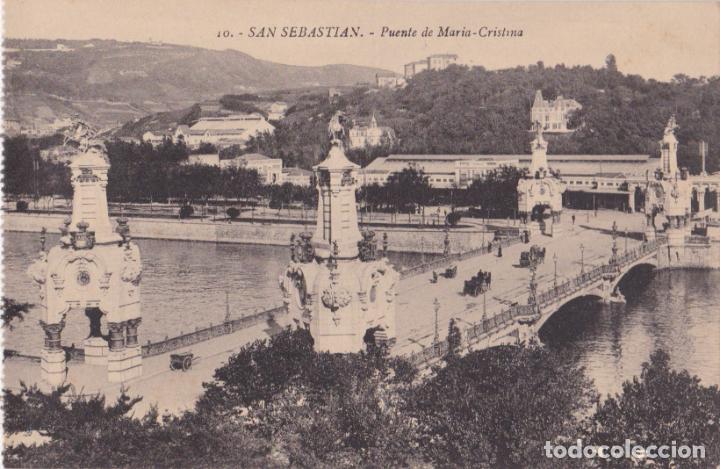 Postcards: SAN SEBASTIAN, PUENTE DE MARIA CRISTINA - ED.G.G. GALARZA N&ordm; 10 CLICH&Eacute; GONZALEZ &ndash; S/C
