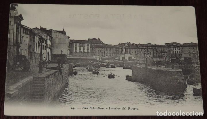 Cartoline: POSTAL DE GUIP&Uacute;ZCOA, SAN SEBASTIAN. INTERIOR DEL PUERTO. N. 24. ED. EJG. PARIS IRUN, NO CIRCULADA.