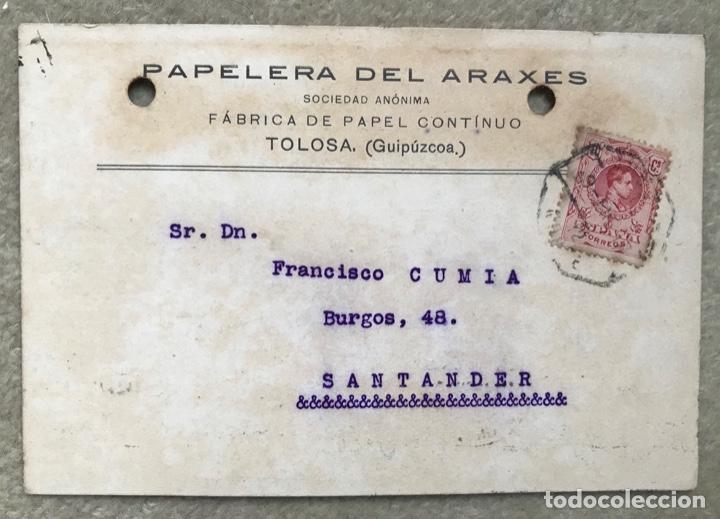 Postkarten: Tarjeta Postal Comercial de Papelera del Araxes - Tolosa - Guip&uacute;zcoa - A&ntilde;o 1917