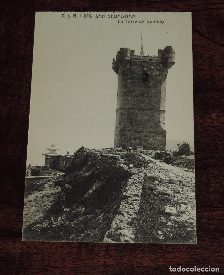 Cartoline: POSTAL DE SAN SEBASTIAN. C. Y A. / 876. LA TORRE DE IGUELDO. CASTA&Ntilde;EIRA Y ALVAREZ. NO CIRCULADA.